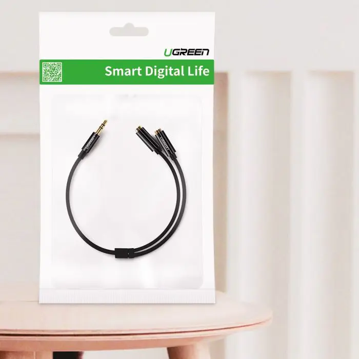 ugreen-adapter-35mm-m-to-2x-audio-f-black-polybag-16219-e0013582.webp
