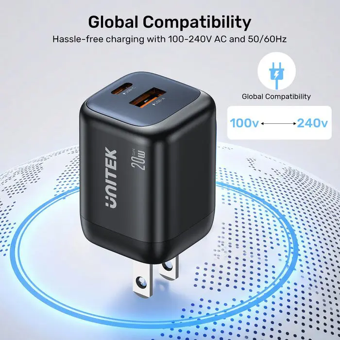 unitek-wall-charger-2x-gan-usb-a-usb-c-20w-black-11206-ladutksic0039.webp
