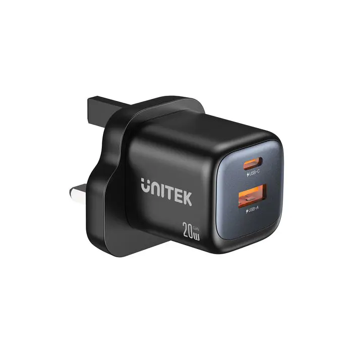 unitek-wall-charger-2x-gan-usb-a-usb-c-20w-black-12283-ladutksic0039.webp