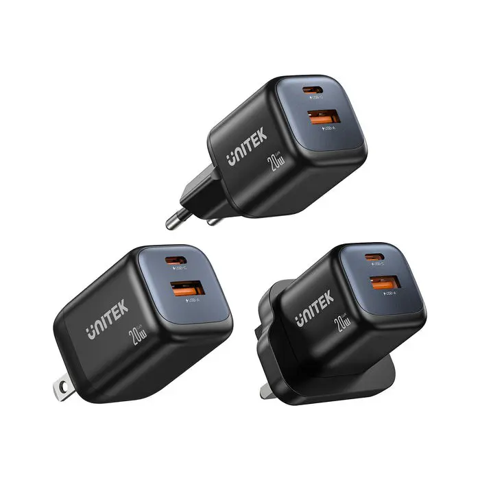 unitek-wall-charger-2x-gan-usb-a-usb-c-20w-black-22293-ladutksic0039.webp